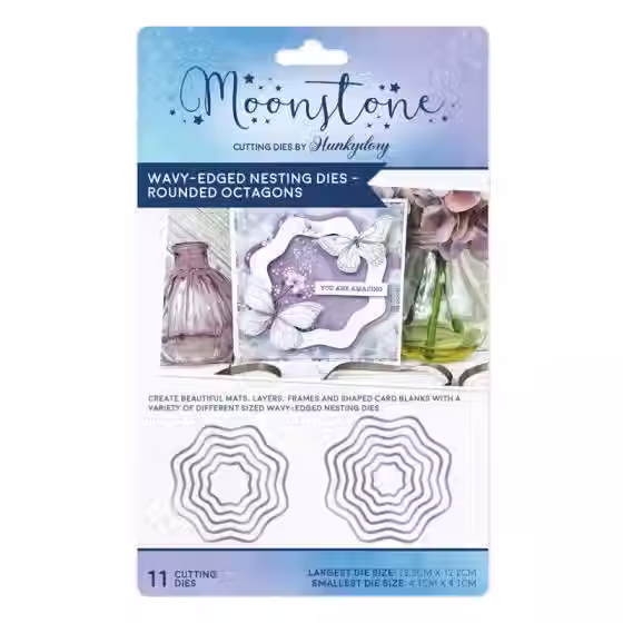 Wavy-Edged Nesting Dies - Rounded Octagons - Moonstone Dies By Hunkydory - Craftmania Stock Photo 1