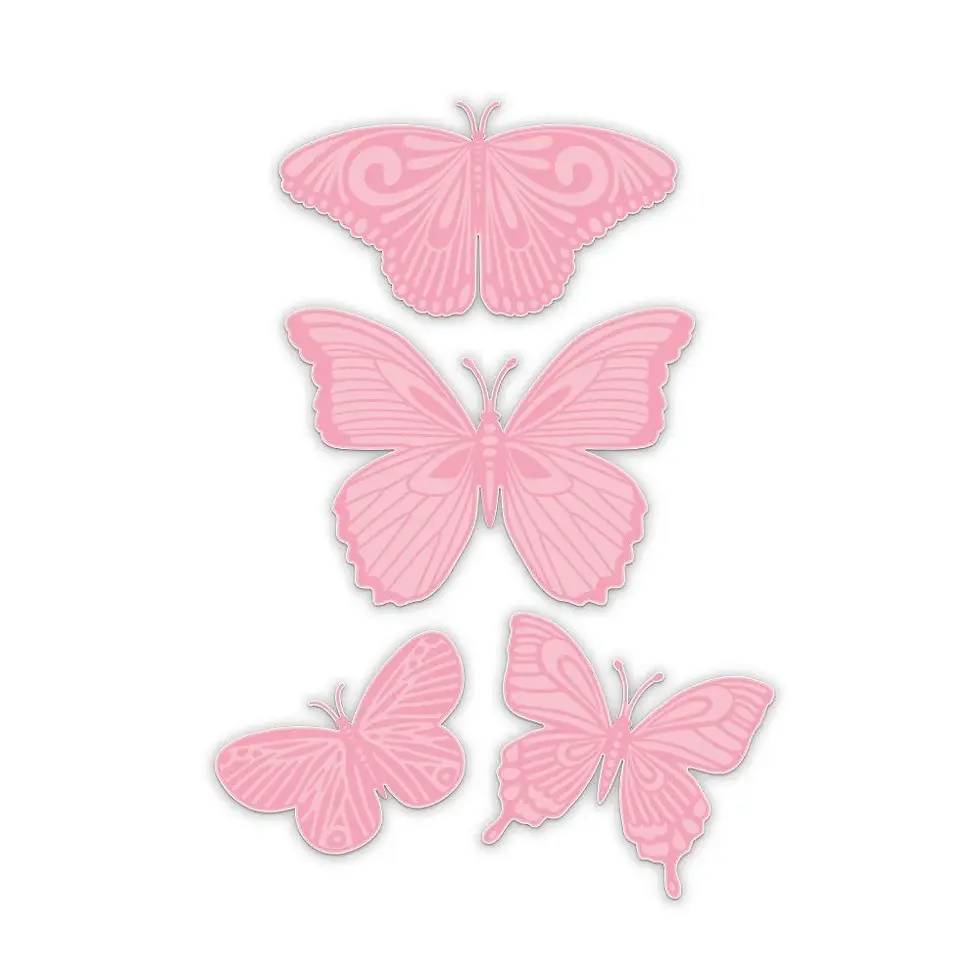 Delightful Butterflies - 3D Embossing Folder, Metal Die & Stamp Set By Chloe's Crafts - Craftmania Stock Photo 2