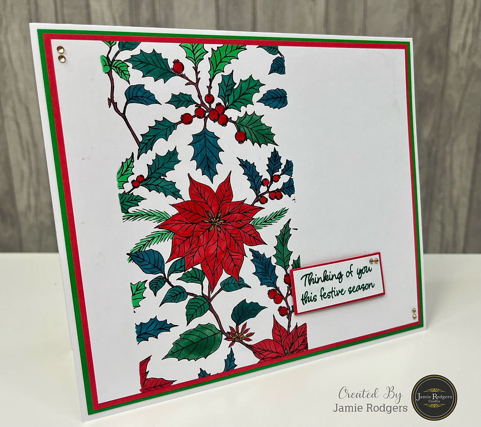Thumbnail: Jamie Rodgers Crafts - Poinsettia Melody DL Stamp - Christmas Wishes Collection | Craftmania Handmade Card