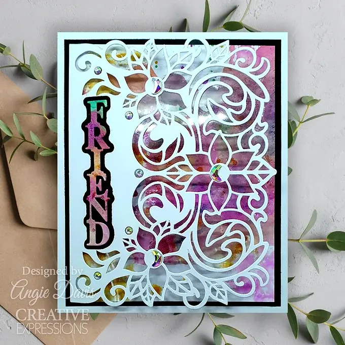 Friend - Shadowed Stacked Sentiment Craft Die By Sue Wilson - Craftmania Stock Photo 2
