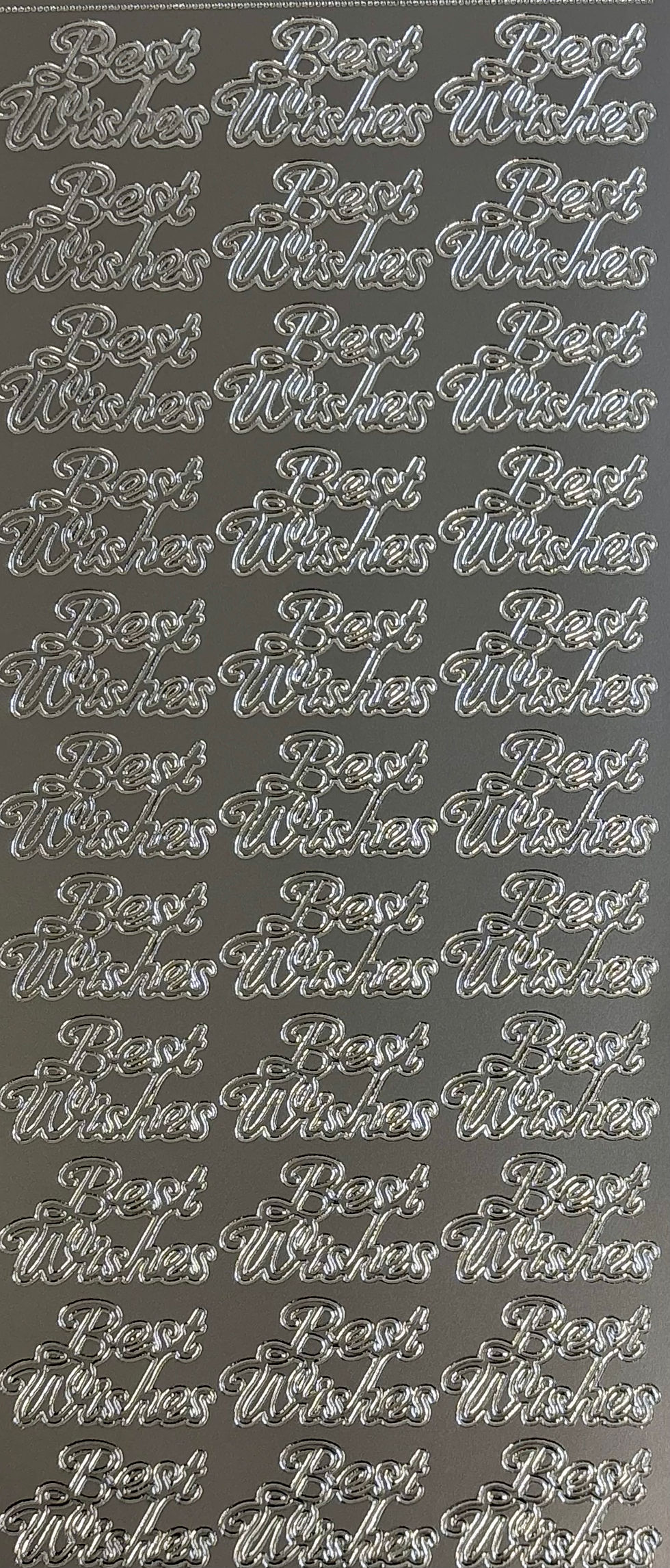 Best Wishes - Silver Peel Offs By Starform - Craftmania Stock Photo 1