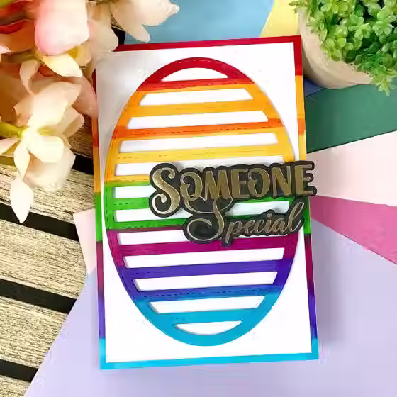 Oval Striped Panel - Moonstone Dies By Hunkydory - Craftmania Stock Photo 2