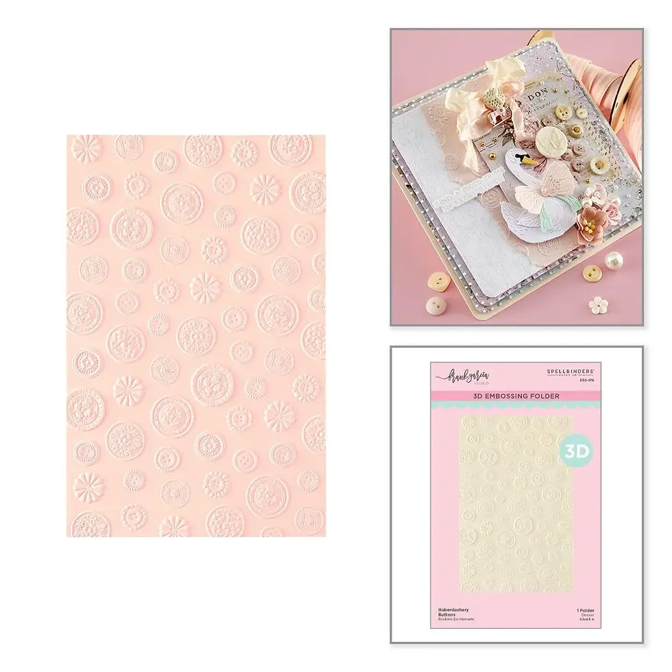 Thumbnail: Haberdashery Buttons - 3D Embossing Folder by Frank Garcia For Spellbinders - Craftmania Stock Photo 3