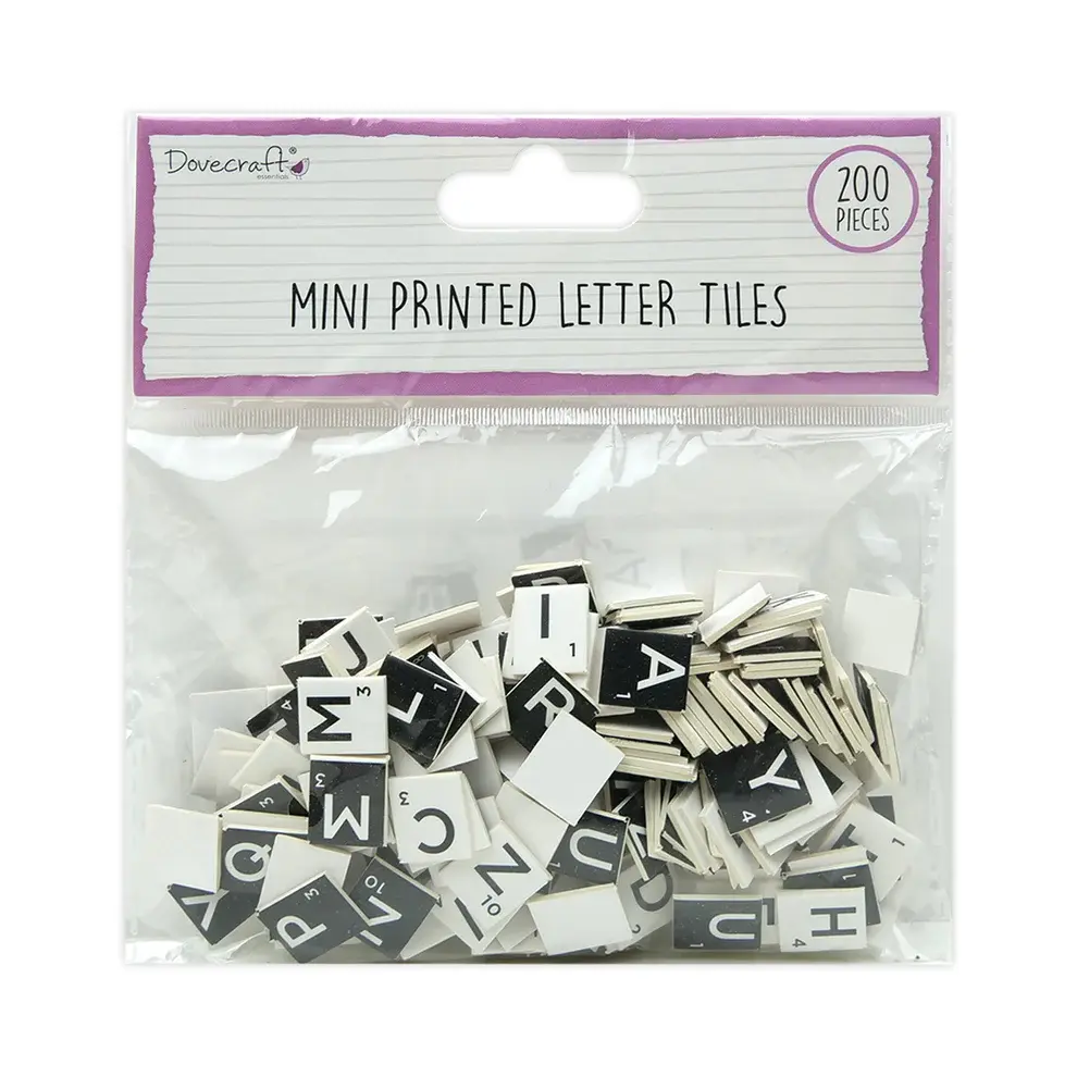 Mini Letter Tiles - Black and White By Dovecraft - Craftmania Stock Photo 1
