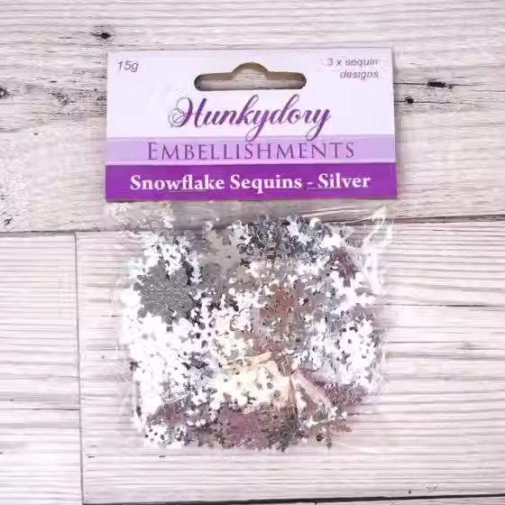 Silver - Snowflake Sequins By Hunkydory - Craftmania Stock Photo 1