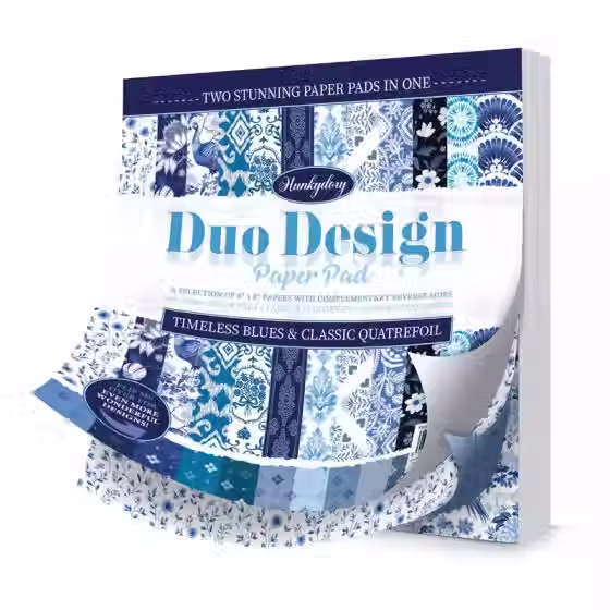 Timeless Blues & Classic Quatrefoil - Duo Design Paper Pads By Hunkydory - Craftmania Stock Photo 1
