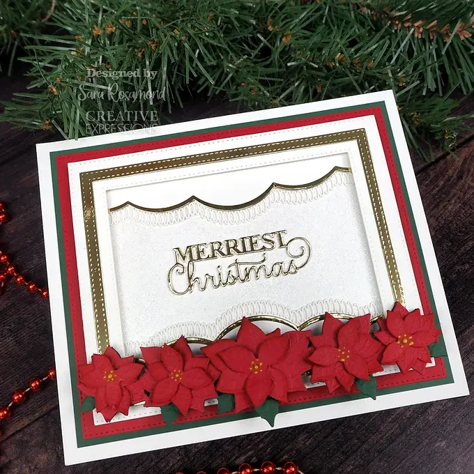 Thumbnail: Poinsettia Scalloped Border - Craft Die By Sue Wilson - Craftmania Stock Photo 3