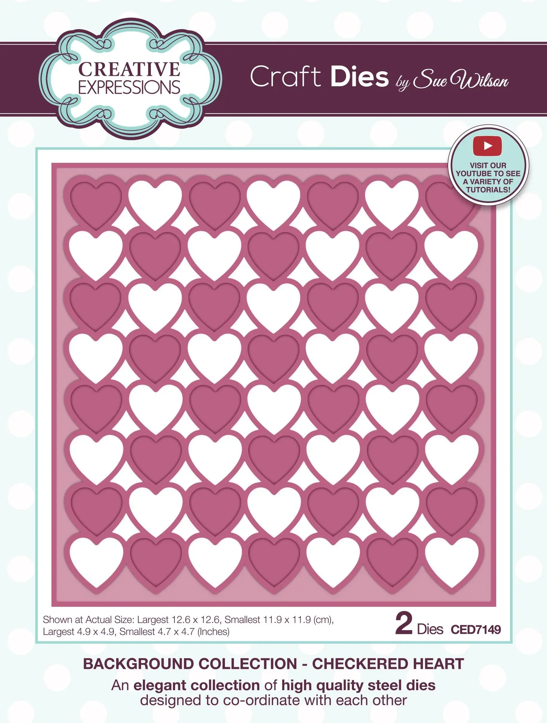 Checkered Heart Die by Sue Wilson - Craftmania Stock Photo 1