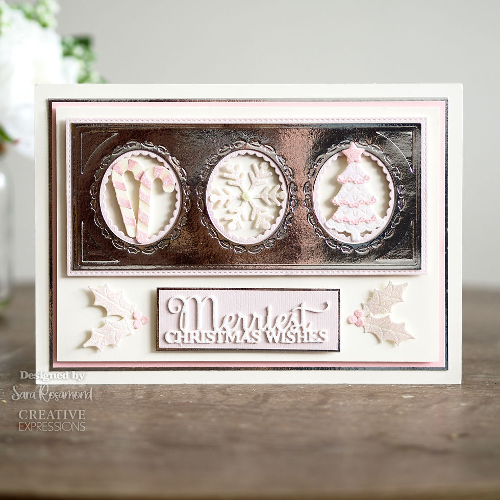 Thumbnail: Holly Oval Aperture Trio - Slimline Craft Die By Sue Wilson - Craftmania Stock Photo 8