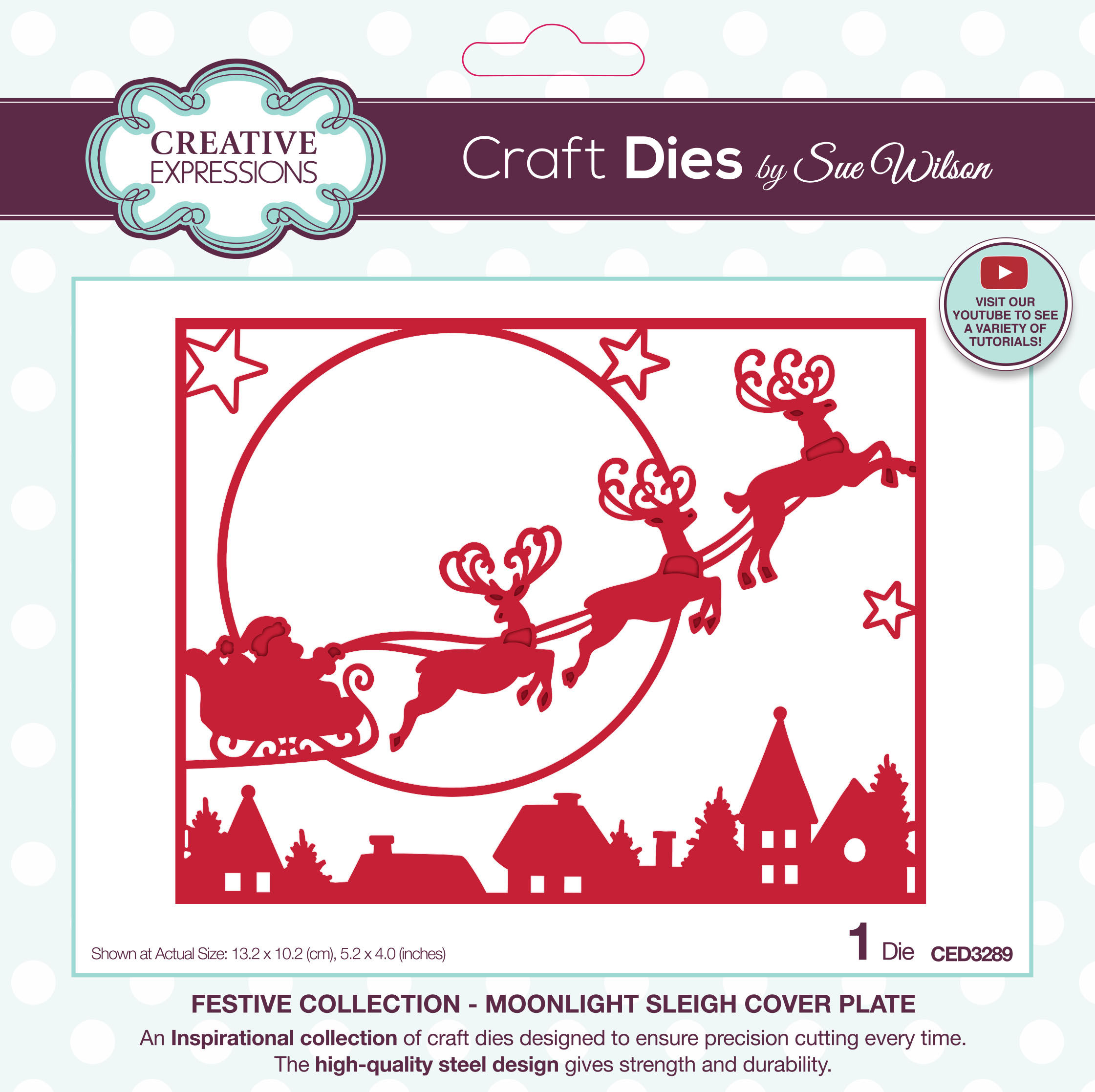 Festive Moonlight Sleigh - Cover Plate Craft Die By Sue Wilson - Craftmania Stock Photo 1