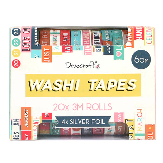 Washi Tape - Sentiments  - 20 Reel Pack By Dovecraft - Craftmania Stpck Photo 1