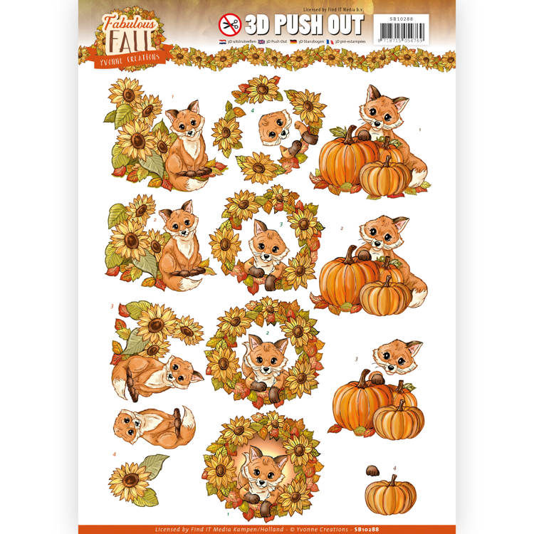 Fabulous Foxes - Fabulous Fall - 3D Push-Out By Yvonne Creations - Craftmana Stock Photo 1