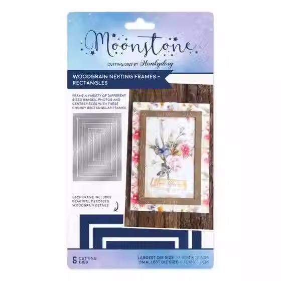 Woodgrain Nesting Frames - Rectangles - Moonstone Dies By Hunkydory - Craftmania Stock Photo 1