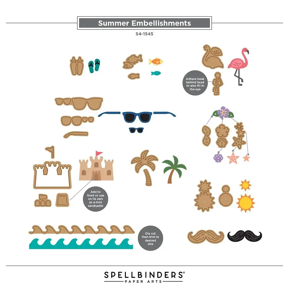 Summer Embellishments - Etched Dies by Sandi MacIver For Spellbinders - Craftmania Stock Photo 2
