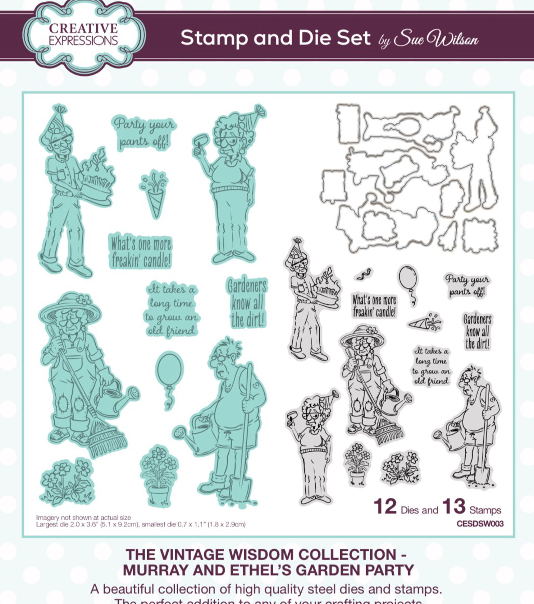 Murray and Ethel’s Garden Party Stamp & Die Set By Sue Wilson
