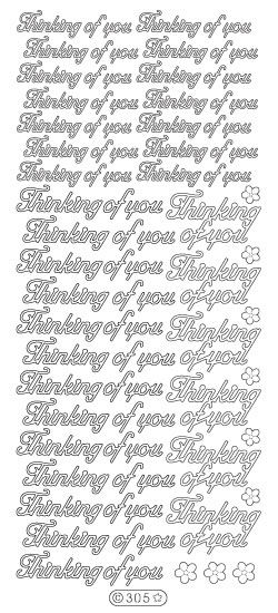 Thinking of you - Gold - Peel Off Outline Sticker By Starform By Craftmania Stock Photo 1