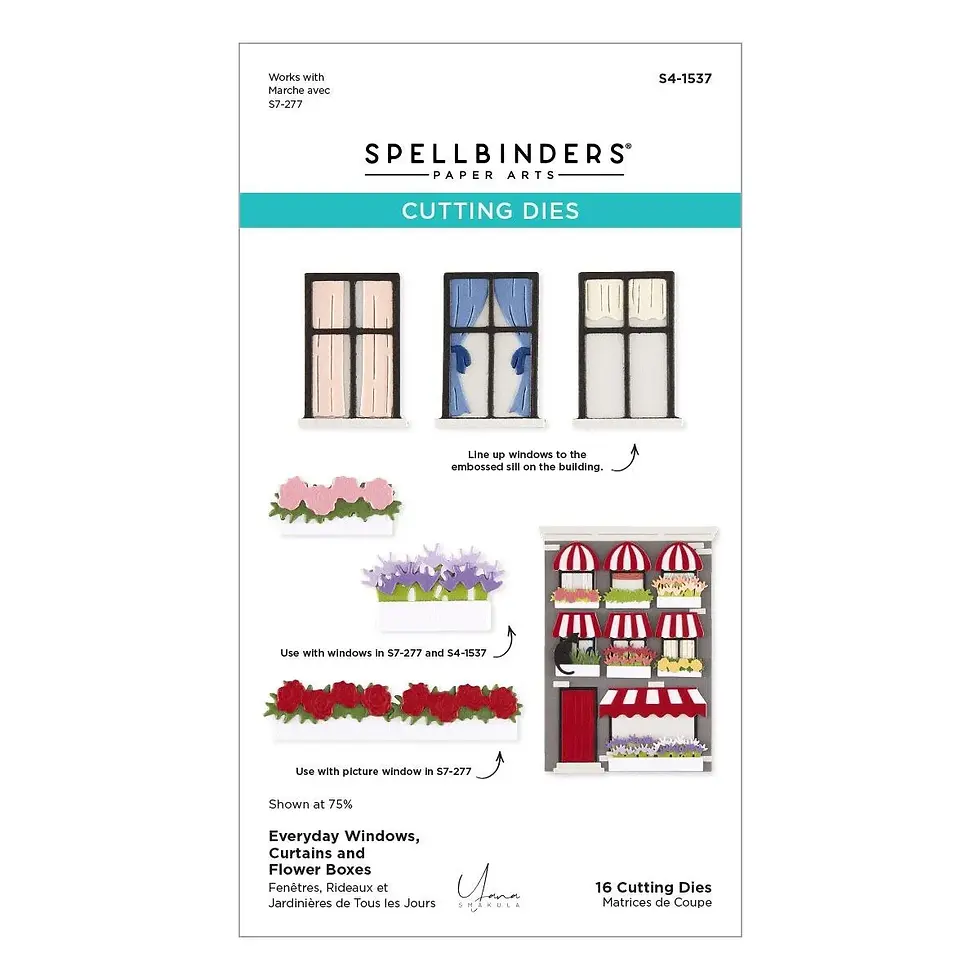 Everyday Windows, Curtains and Flower Boxes Etched Dies by Yana Smakula For Spellbinders - Craftmania Stock Photo 1