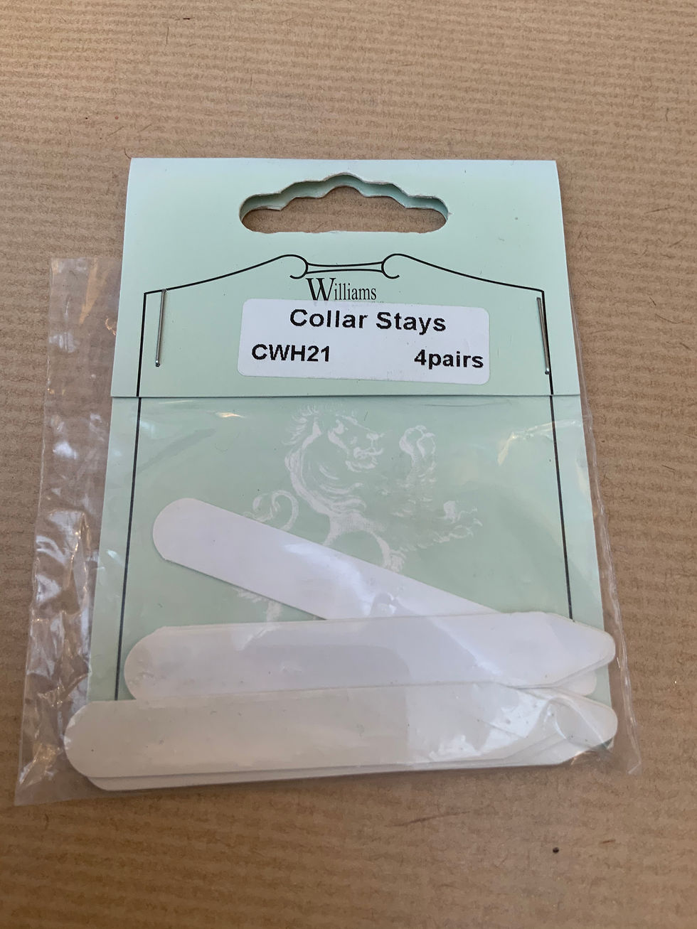 White collar stays - 4 pairs