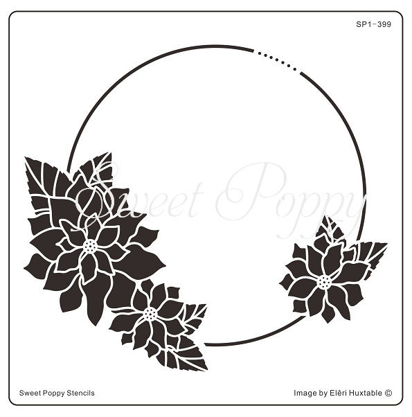 Poinsettia Flower Circle Stencil By Sweet Poppy - Craftmania Stock Photo 1
