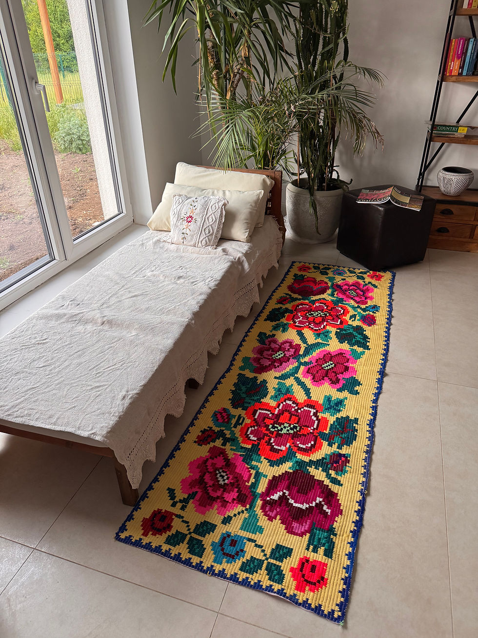 Thumbnail: Floral carpet on a yellow background 
