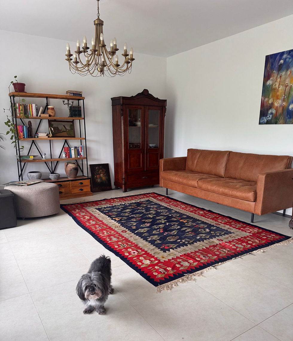 Thumbnail: Large Vintage Oltenian Rug – Handwoven Wool Floral Carpet