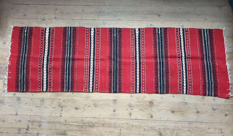 Miniatura: Set of 2 pillow cases and a runner, handwoven wool made in Romania