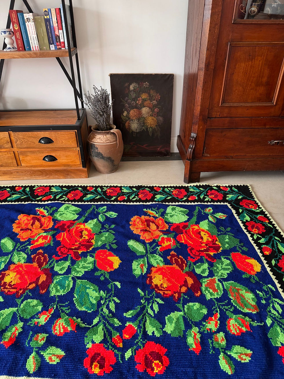 Miniaturbild: Superb Cross stitch wall hanging tapestry with floral design 