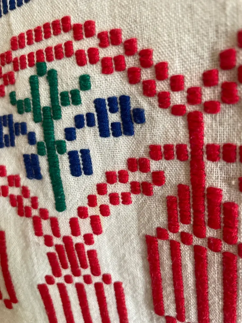 Thumbnail: Vintage pillow cover rustic Romanian traditional pattern