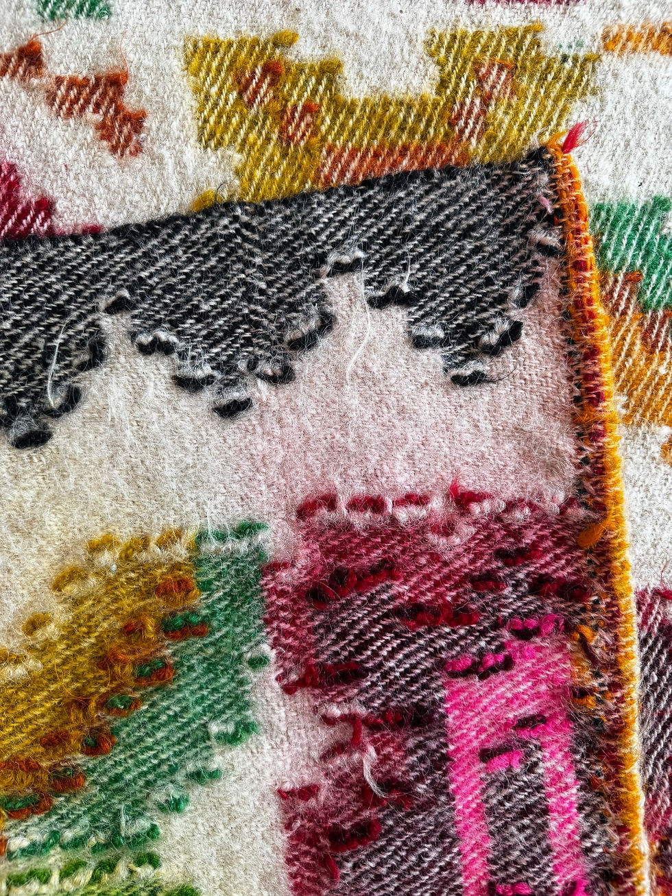 Thumbnail: 205x175 White fluffy wool carpet with floral pattern 
