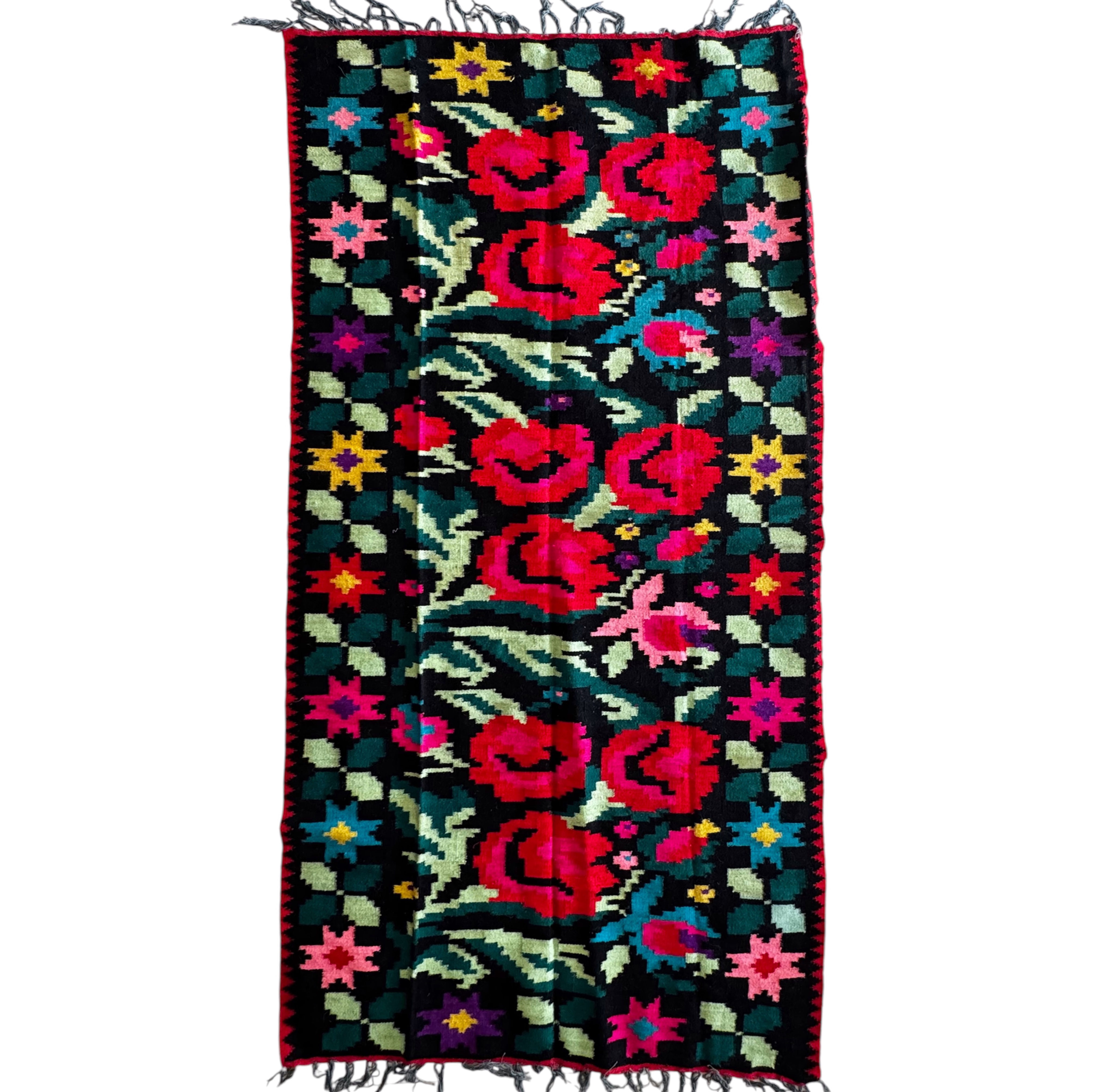 230x110 Wool Moldavian Carpet With Floral Pattern