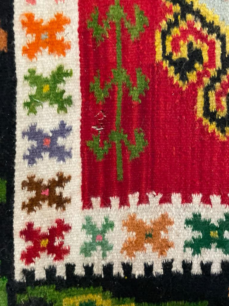 Thumbnail: Wool handwoven rug, amazing colors and floral and geometric design