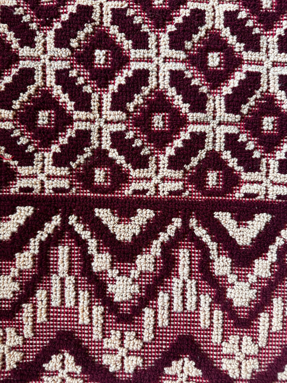 Thumbnail: Copy of 220x180 Beige and Burgundy  3D wool carpet 