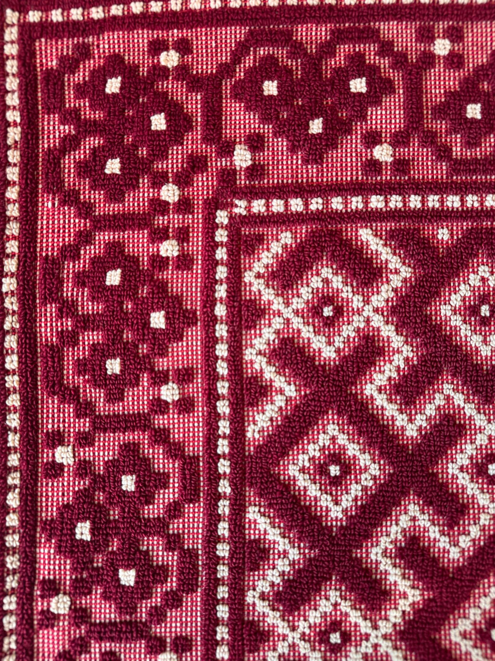 Thumbnail: Burgundy and white 3D wool carpet 