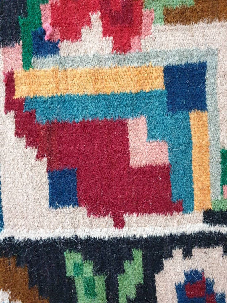 Thumbnail: Large superb rug with roses made by hand in Romania