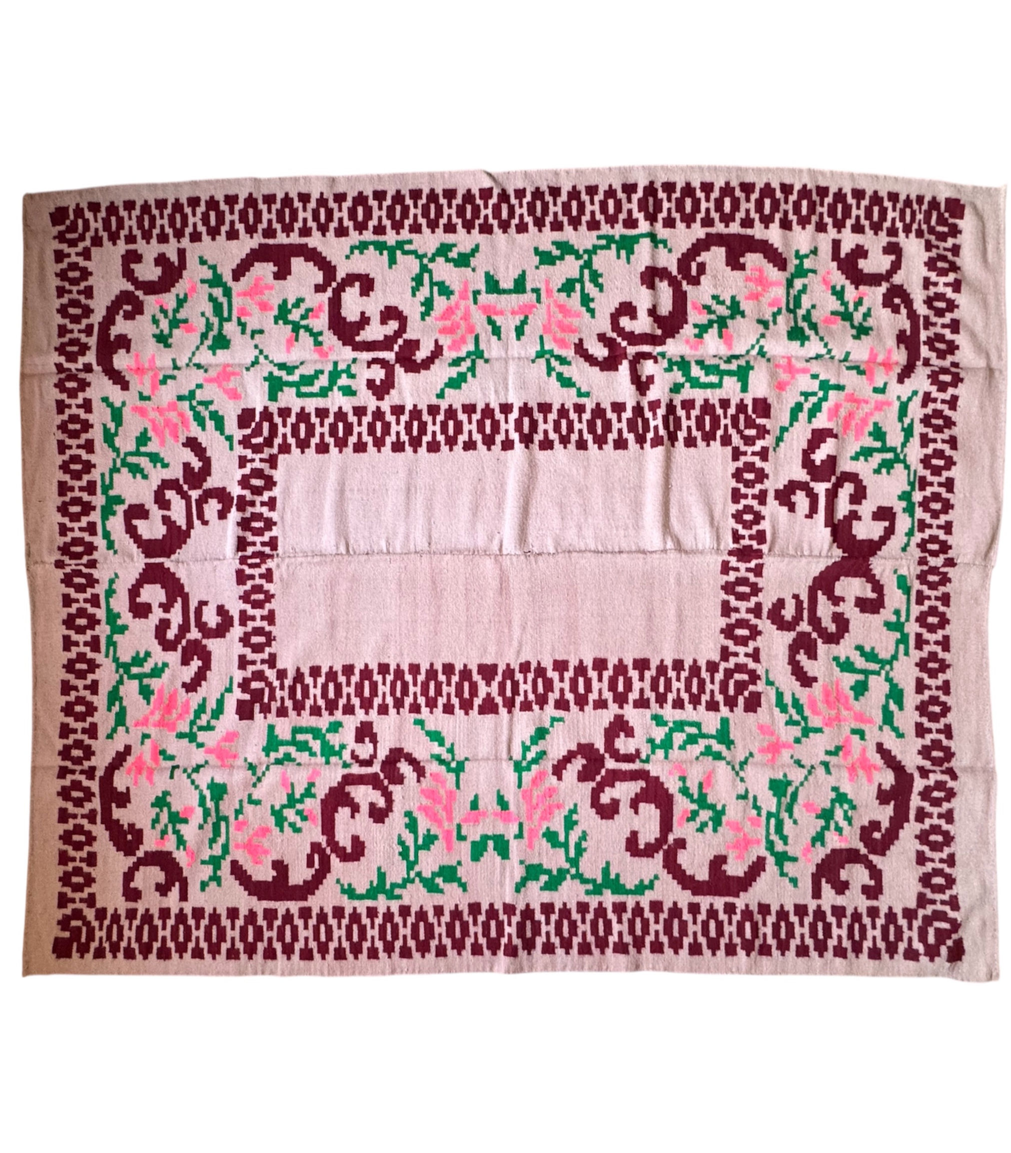 Romanian beige rug, handwoven in wool