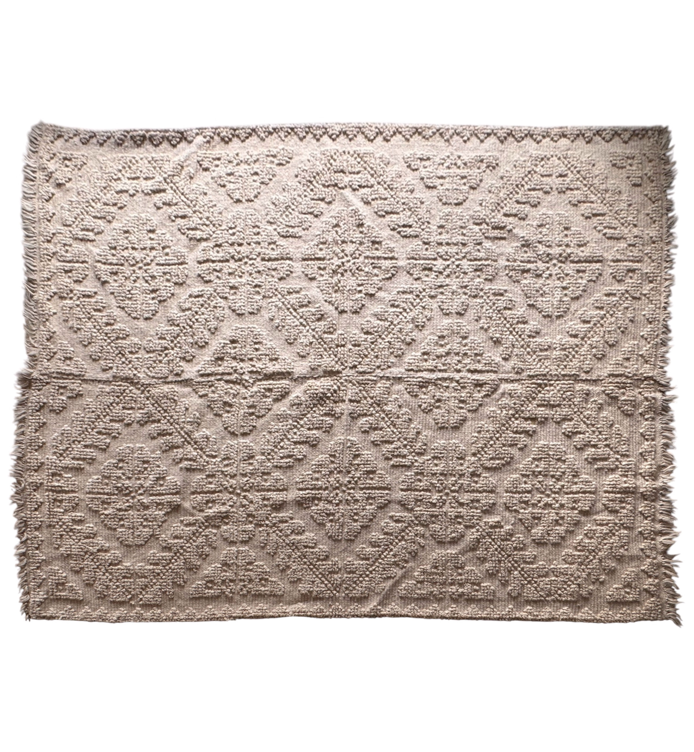 Wool Off White Exquisite Handwoven Carpet