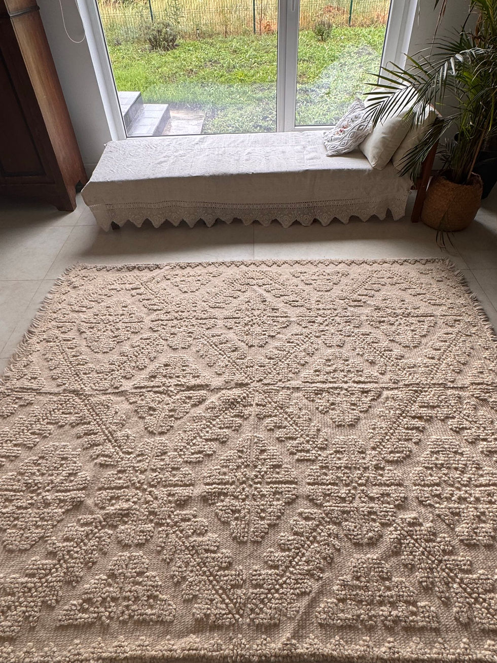 Miniatura: Wool Off White Exquisite Handwoven Carpet