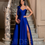 Miniatura: Vestido de festa longo em zibeline com maxi laço - Vestido Agata AZUL ROYAL
