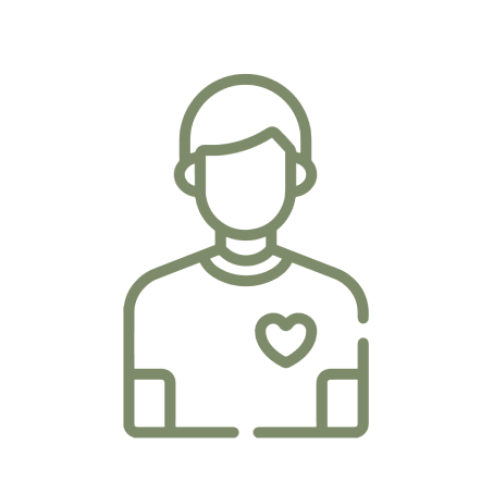 man with heart symbol on his chest