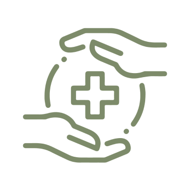 health symbol in hands