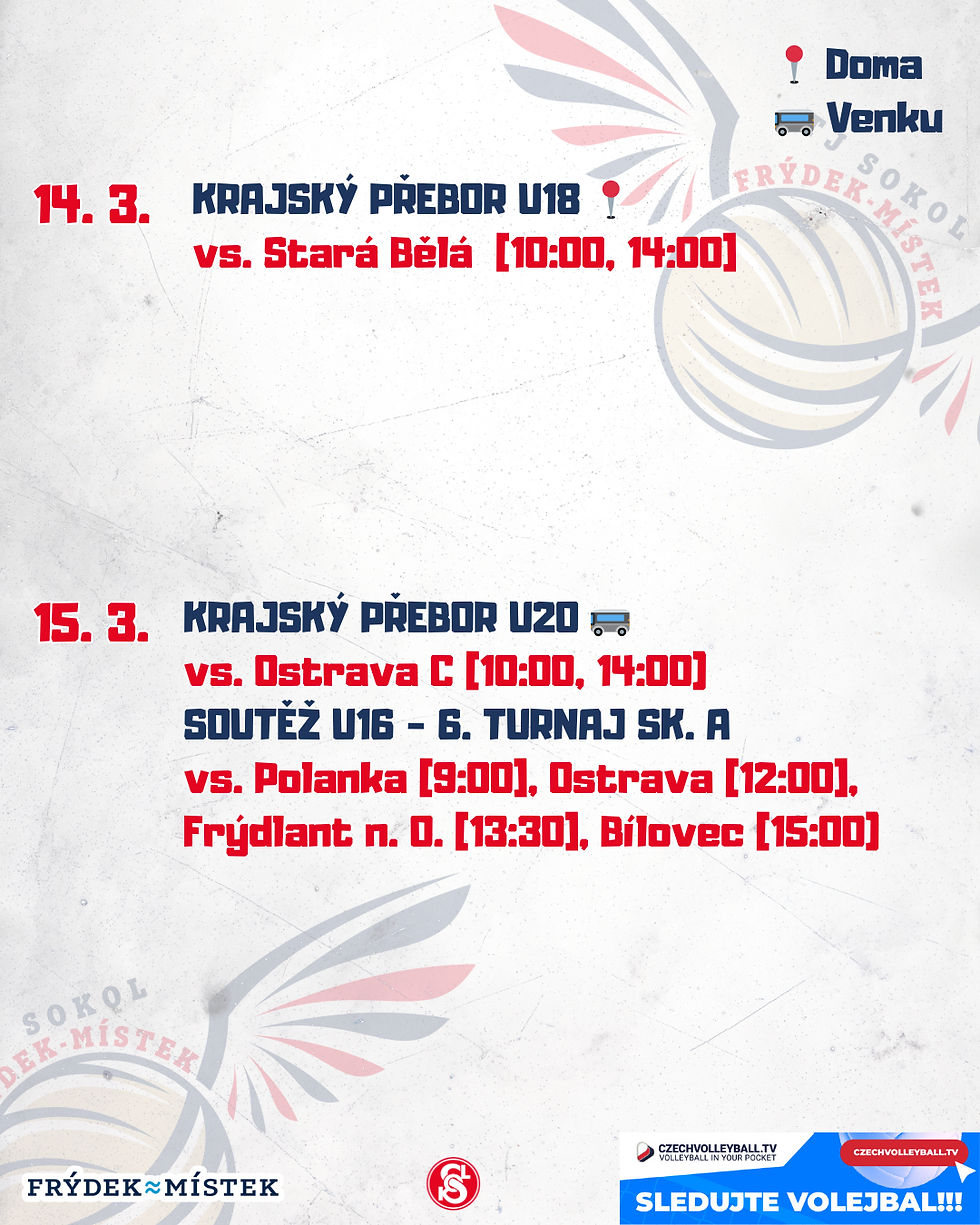 Týdenní program | 9. - 15. 3. 2026 🔥