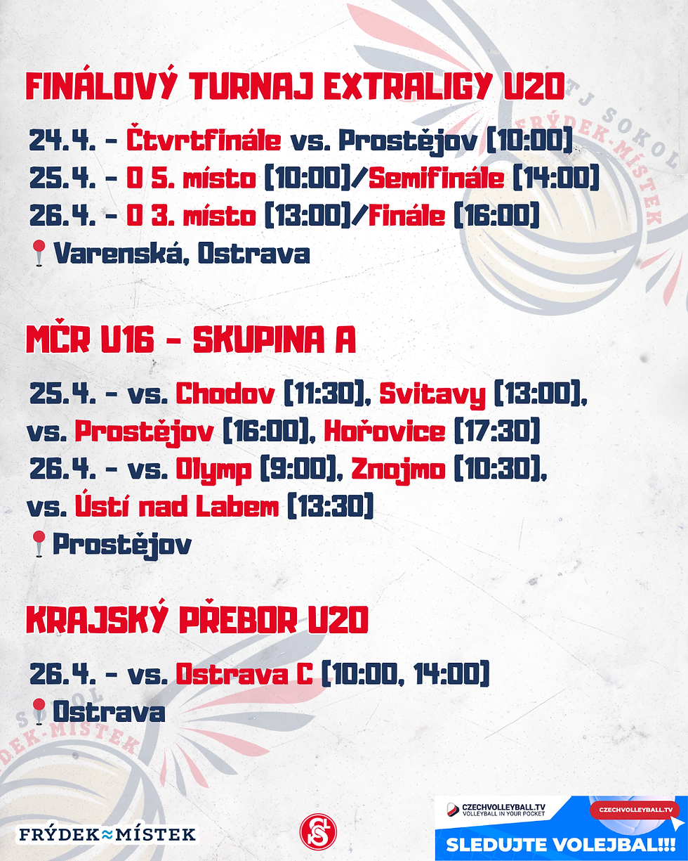 Týdenní plán mládeže | 20. - 26. 4. 2026 🦅