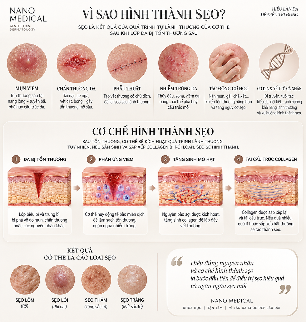 Nguyên nhân và cơ chế hình thành sẹo - Nano Medical