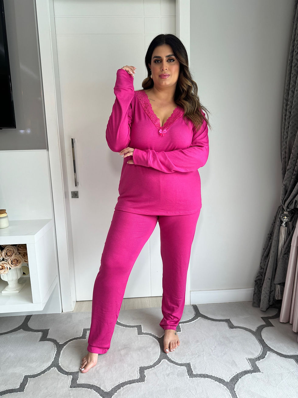 Miniatura: Pijama ribana inverno plus size