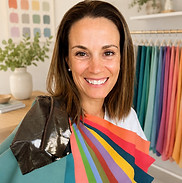 Woman with colors draped on her shoulder