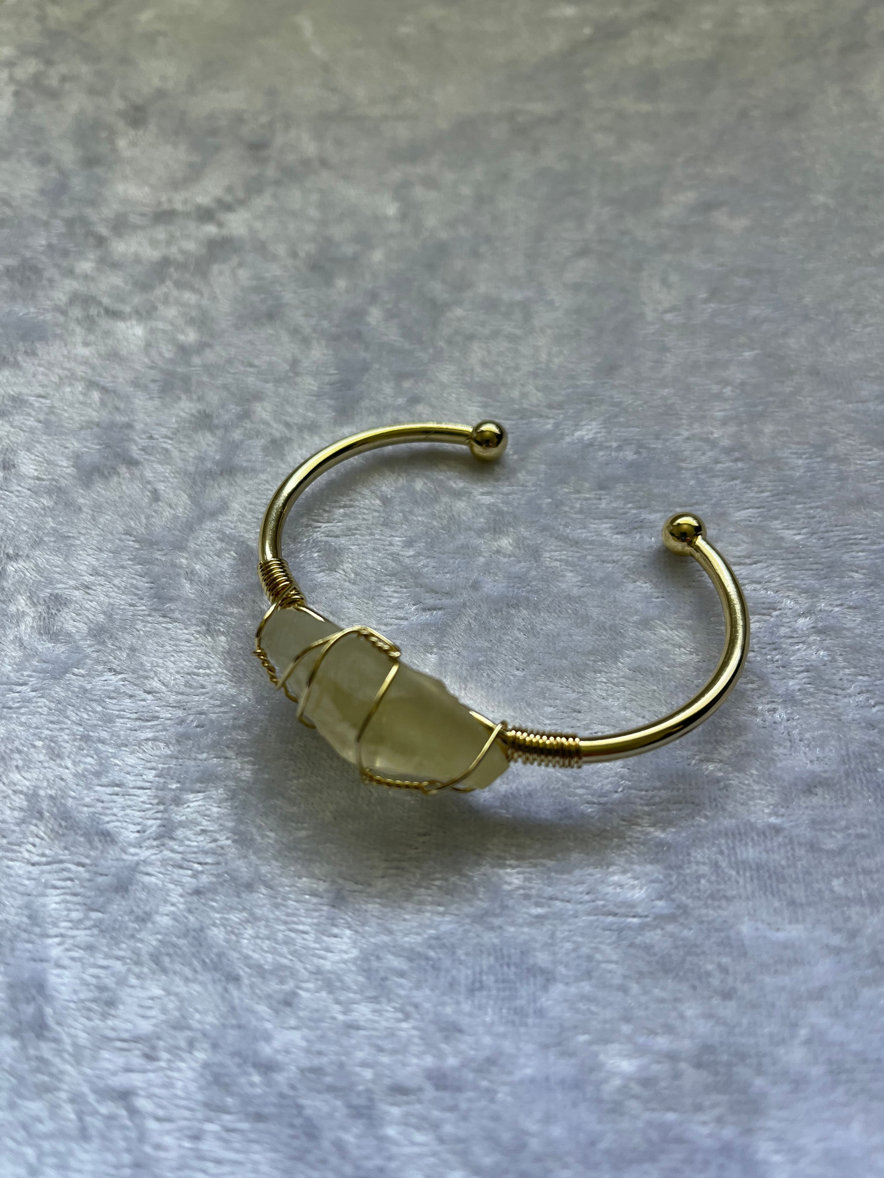 Raw Citrine Cuff Bracelet