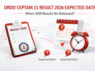 DRDO CEPTAM 11 Result 2026 expected date graphic with calendar, clock, and result checklist elements