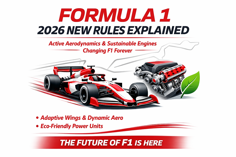Formula 1 2026 car showcasing active aerodynamics and sustainable engine technology on a clean white background.
