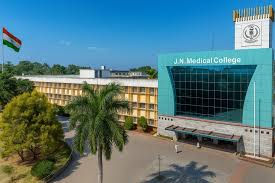 Front view of Jawaharlal Nehru Medical College Belagavi academic building