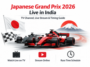 Japanese Grand Prix 2026 live in India TV channel, streaming and timing guide with F1 cars and Japan theme